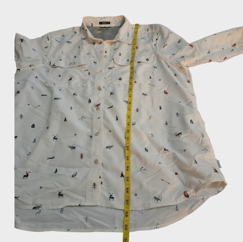 Eddie Bauer White Pattern Button Down - image 4